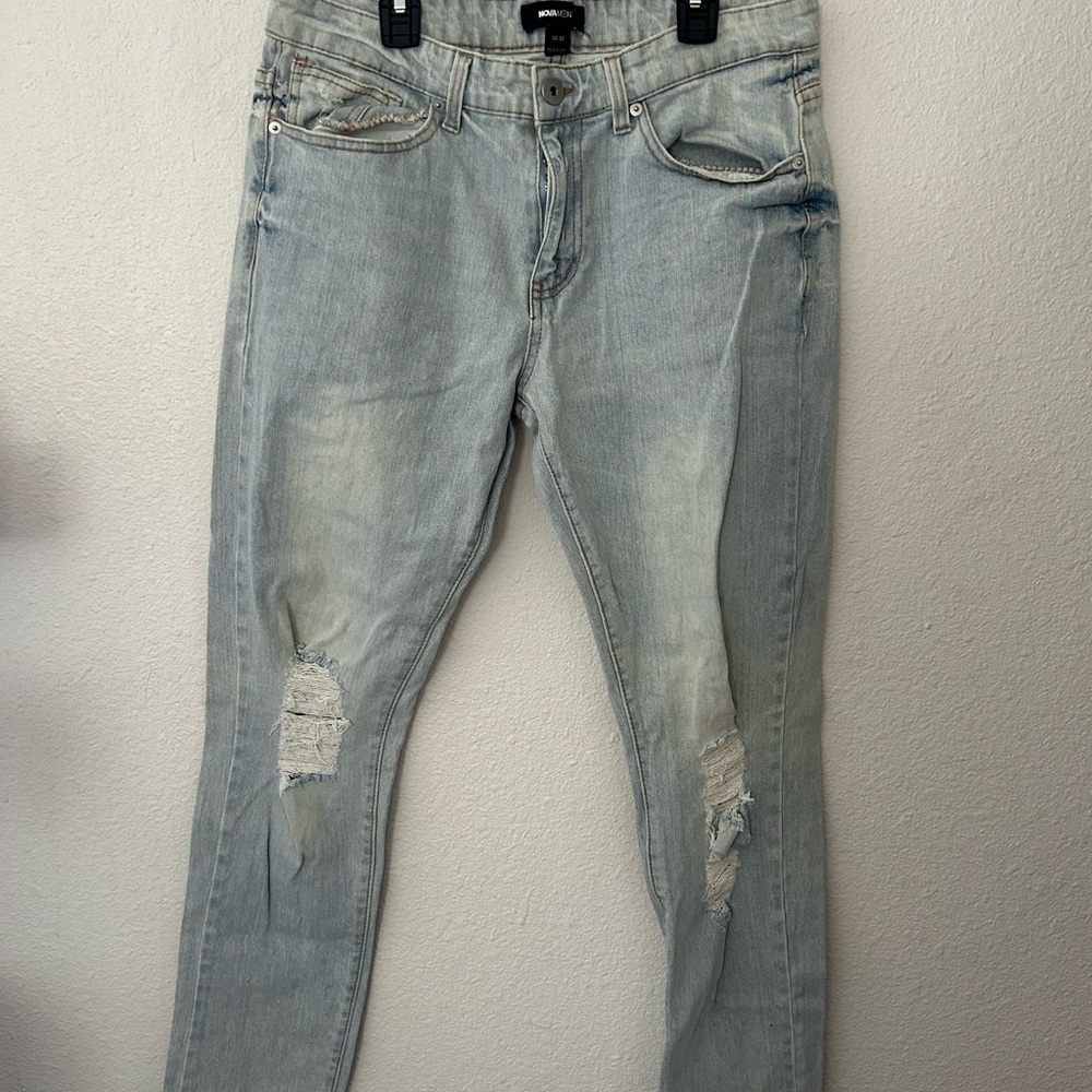Distressed Light Wash Jeans